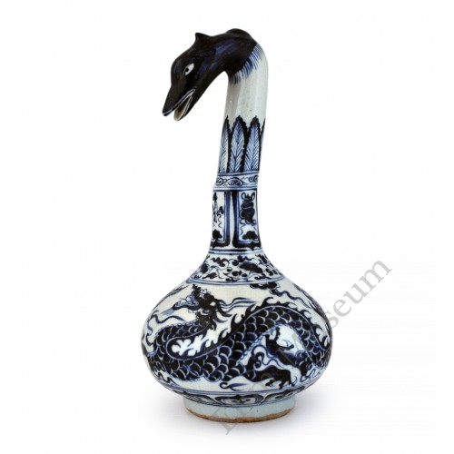 1426 A B&W goose-shape dragon pattern had stand